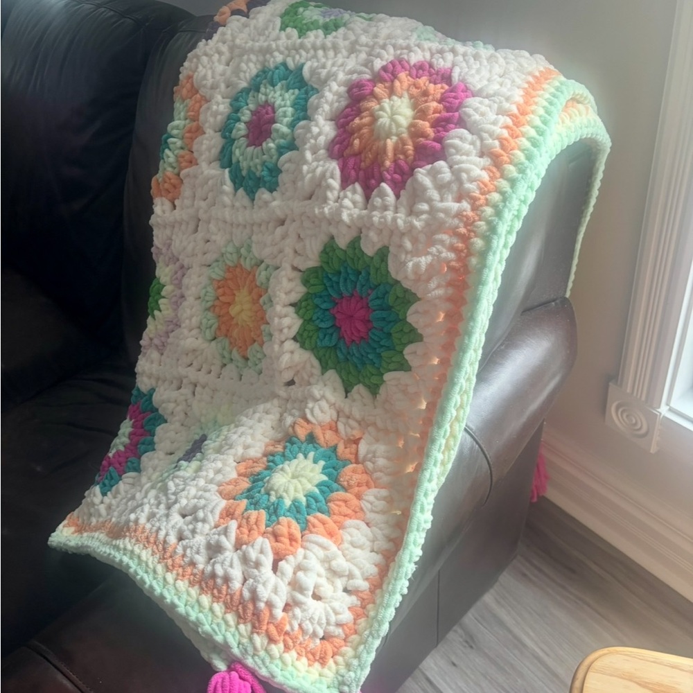Handmade Crocheted Star Granny Square